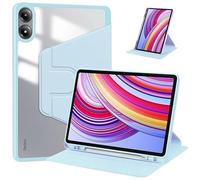 360 Rotating Magnetic Smart Cover Suitable For Xiaomi Redmi Pad Pro 12.1inch 2024 With Pen Holder Clear Acrylic Stand Case(Sky blue)
