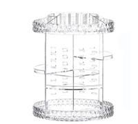 360° Rotating Make Up Storage, 4 Layers Acrylic Cosmetic Organiser, Clear Beauty Organiser Desktop for Dresser, Bathroom, Bedroom (Clear)