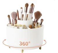 360° Rotating Makeup Brush Holder Organizer - Countertop Storage for Cosmetics & Skincare Perfect for Vanity Desktop & Bathroom