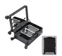 360° Rotating Makeup Case with Mirror Professional Cosmetic nizer Travel Makeup Bag Beauty Storage Makeup Kit with Wheels Portable Cosmetic Bag (Size: C)