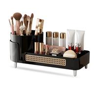 360°Rotating Makeup Organizer,Cosmetic Organiser with Makeup Brush Holder,Skincare Organizer for Vanity,Bathroom,Bedroom,Large Capacity Cosmetic Storage Box for Lipsticks,Brushes,Perfume,Lotions