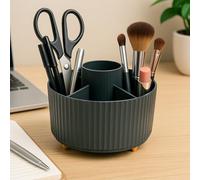360° Rotating Makeup Organizer - Makeup Brush Holder with 5 Compartments | Cosmetic Storage for Lipstick, Perfume, Skincare | Desk Organizer for Bathroom, Bedroom, Vanity & Office Supplies