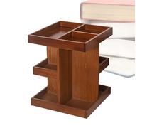 360 Rotating Makeup Organizer - Makeup Storage Organizer 360 Rotating Stand | Wooden Display Stand Rustic Decor for Bedroom Cosmetic Skin Care Products Perfume Toiletries