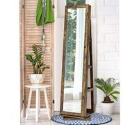 360 Rotating Mirrored Jewelry Cabinet Free Standing Jewelry Armoire