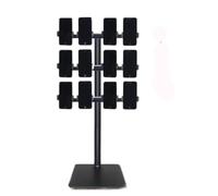 360° Rotating Multi-Layer Cell Phone Stand for Live Streaming & Video Conferencing, Desktop Rack for Up to 10 Devices, Perfect for Group Broadcast Setup