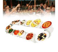 360° Rotating Party Turntable for Rectangular Tables, Easy Assembly Modular Design for Kitchen Dinner Turning Table Tray