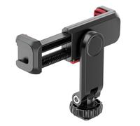 360° Rotating Phone Holder Mount Clip with 2 Cold Shoe Design Abs Material Portable Cellphone Bracket for Mounting Mic and LED Video Light on Tripod