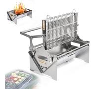 360° Rotating Portable Charcoal Grill,Stainless Steel Flipping Barbecue Grills with Removable Tray & Adjustable Steel Frame,Portable Camping Charcoal BBQ Grill,for Outdoor Picnic Yard Party