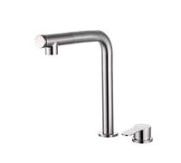 360° Rotating Pull-Out Kitchen Faucet Brushed Nickel 304 Stainless Steel Single Handle Hot & Cold Water Mixer Tap Dual Outlet Modern Design for Easy Use