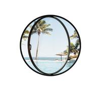 360° Rotating Round Glass Porthole WindowAluminum Alloy Replacement with Tempered Glass for VentilationStylish Black Design Ideal for Boats and RVs