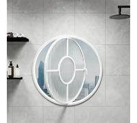 360° Rotating Round Porthole Window with Handle, Round Rotating Glass Windows, with Tempered Glass & Aluminum Alloy Frame, for Bathroom, Kitchen, Bedroom(White,30cm/11.8in)