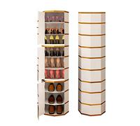 360° Rotating Round Shoe Cabinet - Vertical Metal Storage Tower, Simple Modern Design for Entryway, Available in 45/86/127/169/210cm, Ideal for Space Saving & nization