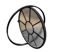 360° Rotating Round Window, 60/ 80cm Diameter, Black & White Frame, Water Ripple Pattern, Ventilation + Privacy, for Home, Commercial Decor,60cm,Black