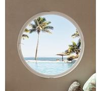 360° Rotating Round Window for Bathroom,Kitchen,Living Room Aluminum Frame,5mm Tempered Glass,40-100cm,White 80cm (90cm)