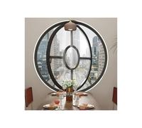 360° Rotating Round Window-Tempered Glass Aluminum Alloy Pivot Casement Window,with Lockable Handle Funnel Window,Porthole Window for Bathroom/Kitchen Ventilation(Clear,90cm)