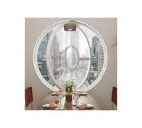 360° Rotating Round Window-Tempered Glass Aluminum Alloy Pivot Casement Window,with Lockable Handle Funnel Window,Porthole Window for Bathroom/Kitchen Ventilation(White,100cm)
