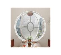 360° Rotating Round Window-Tempered Glass Aluminum Alloy Pivot Casement Window,with Lockable Handle Funnel Window,Porthole Window for Bathroom/Kitchen Ventilation(Natural,60cm)