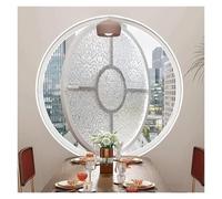 360° Rotating Shed WindowWhite Tempered Glass Porthole Water Ripple Design for Home Decoration Privacy & Light Control40cm/15.7" Outdoor/Indoor Use