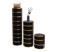 360° Rotating Shoe Cabinet, Modern Space-Saving Freestanding Shoe nizer, Stylish Shoe Tower for Entryway, Hallway, Living Room - Gold & Black - 1 Piece