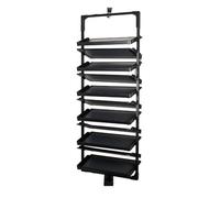 360° Rotating Shoe Rack- Adjustable & Stackable Metal Shoe Storage for Closet Space-Saving Vertical Shelf for Small Bedrooms Pull-Out Design Black