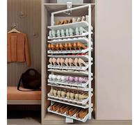 360° Rotating Shoe Rack Cabinet - Adjustable Height 11-Tier Pull-Out nizer for Entryway - Space-Saving White Shoe Sto Shelf (68CM/26.8IN)