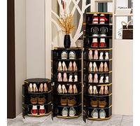 360° Rotating Shoe Rack Cabinet Modern Free-Standing Space-Saving Shoe Tower Entryway & Hallway nizer Black h 1 Piece