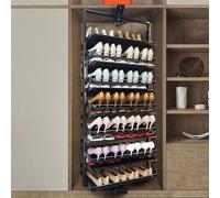360° Rotating Shoe Rack in Cabinet Adjustable Height PullOut Organizer 4Tier Shoe Storage Shelf for Entryway SpaceSaving Design (Black 65CM/25.6IN)