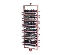 360° Rotating Shoe Rack, Large Capacity Aluminum Alloy Shoe Cabinet, Height-Adjustable 9-Tier Vertical Storage Organizer for Home, Space-Saving Design