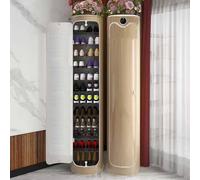 360° Rotating Shoe Rack Tower - Modern Yellow Corner Shelf Space-Saving for Entryway Lazy Susan Style Versatile Storage Solution for Shoes Stylish and Functional.
