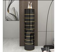 360° Rotating Shoe Rack with Intelligent Sterilization Modern 8 Layer Shoe Cabinet for Entryway Black Gold 127cm/50in Stylish Storage Solution