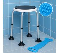 360° Rotating Shower & Bath Stool with Adjustable Height, Swivel Seat & Anti-Slip Feet | Lightweight Shower Chair for Seniors, Disabled, and Adults | Space-Saving | Durable Bathroom Stool