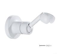 360° Rotating Shower Head Holder with Screws -Durable Copper Handheld Shower Bracket Compatible with Most Standard Shower Heads for Bathroom Renovation, Quick and Simple Installation(White)