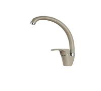 360° Rotating Single Handle Kitchen Faucet - Deck Mounted Cold & Hot Water Mixer Tap with Swivel Spout - Light Beige Dot Finish
