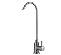 360° Rotating Single Hole Kitchen Faucet with Cold Water Filter, All-Copper Construction, Stylish Gray Finish, Perfect for Modern Kitchens