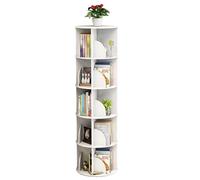 360° Rotating Small Bookshelf, Space-Saving Round Book Rack, Slim Swivel Corner Shelf, Free-Standing Display Stand for Bedroom, Modern Home Decor