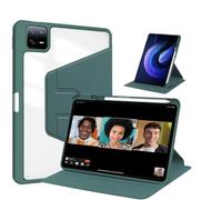 360° Rotating Smart Case Suitable For Xiaomi MiPad 6 5 11 7 7s Pro 11.2 12.5 6s 12.4 Acrylic Back Cover With Pencil Holder(Green,Pad 7s Pro 12.5)