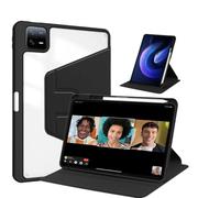 360° Rotating Smart Case Suitable For Xiaomi MiPad 6 5 11 7 7s Pro 11.2 12.5 6s 12.4 Acrylic Back Cover With Pencil Holder(Black,Pad 5 Pro 11)