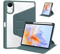 360 Rotating Smart Tablet Cover Suitable For Xiaomi Redmi Pad 2 11inch 2025 Hard Transparent Acrylic With Pen Holder Case(Dark green)