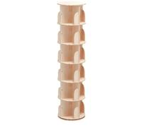 360° Rotating Solid Wood Bookcase 2/3/4/5/6 Tier Floor Shelf for Living Room Storage Wall Mounted Display Cabinet Stylish Home Decor for Picture Books and Collectibles