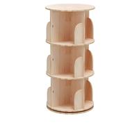 360° Rotating Solid Wood Bookcase 2/3/4/5/6 Tier Floor Shelf Living Room Storage Cabinet Wall Mounted Display for Picture Books & Home Decor
