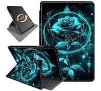 360° Rotating Stand Case for 6" Kindle 10th Generation (2019, Model: J9G29R), PU Leather Folio Cover with Auto Wake/Sleep, Durable Shockproof Protective Case for Men, Women, Blue Rose Dream Chaser