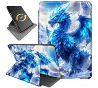 360°Rotating Stand Case for 6" Kindle Paperwhite (10th Generation,2018 Release), PU Leather Folio Cover with Auto Wake/Sleep, Durable Shockproof Protective Case for Men Women, Arctic Ice Dragon