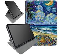 360° Rotating Stand Case for Samsung Galaxy Tab S9 11" Case 2023 /S9 FE 10.9"/S10 FE 2025/S10/S10 Lite- Smart Protective Cover with Auto Wake/Sleep,Full-Body Kickstand Case,Turtle On The Beach