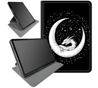 360° Rotating Stand Case for Samsung Galaxy Tab S9 11" Case 2023 /S9 FE 10.9"/S10 FE 2025/S10/S10 Lite- Smart Protective Cover with Auto Wake/Sleep,Full-Body Kickstand Case,A White Moon Dragon