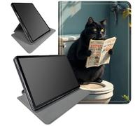 360° Rotating Stand Case for Samsung Galaxy Tab S9 11" Case 2023 /S9 FE 10.9"/S10 FE 2025/S10/S10 Lite- Smart Protective Cover with Auto Wake/Sleep,Full-Body Kickstand Case,Toilet Black Cats