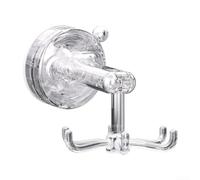 360° Rotating Suction Cup Hooks 2 Pack Heavy Duty Wall Hangers for Bathroom Kitchen Towel Holder No Drill Clear Strong Hold Organiser White 13cm