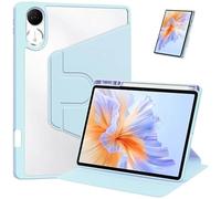 360° Rotating Tablet Case Suitable For Huawei Honor Pad V9 11.5" ROL-W00/W10 2024 Clear Acrylic With Pen Holder Stand Cover(Sky blue)