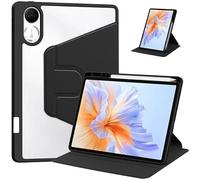 360° Rotating Tablet Case Suitable For Huawei Honor Pad V9 11.5inch ROL-W00/W10 2024 Auto-sleep/Wake Up Function Stand Cover(Black)