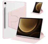 360 Rotating Tablet Case Suitable For Samsung Galaxy Tab S10 S9 FE 10.9 SM-X520 SM-X510 Cover With Pencil Holder(Pink,S9 FE 10.9)