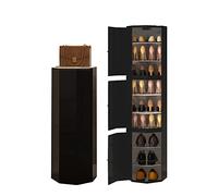 360° Rotating Tall Octagon Shoe Rack - Space-Saving Lazy Susan nizer for Entryway & Closet Modern Design 43CM Width 210CM Height Black h